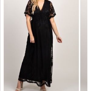 Pink Blush Maternity Black Lace Dress
